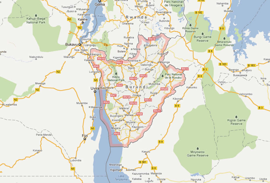 carte du burundi